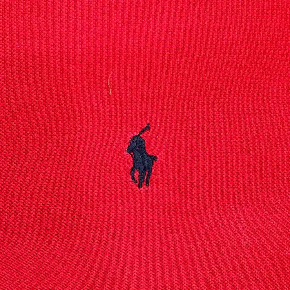 Vintage 90s Polo Ralph Lauren XL Red Polo Shirt USA Made Navy Pony 100% Cotton